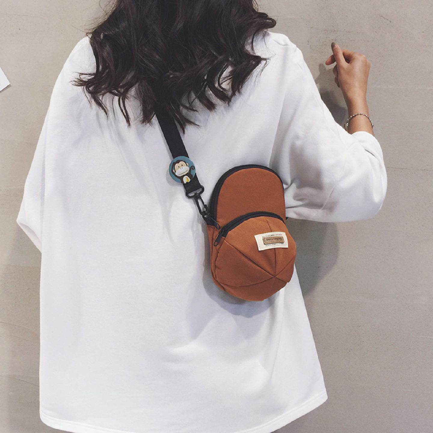 夏季ins帆布手机包斜挎小包包女2025新款迷你轻便运动单肩小挎包