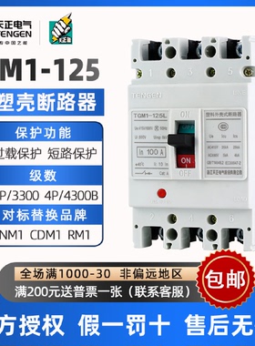 塑壳断路器TGM1-125L/3300三相三线3P空气开关4P/43003N300125A
