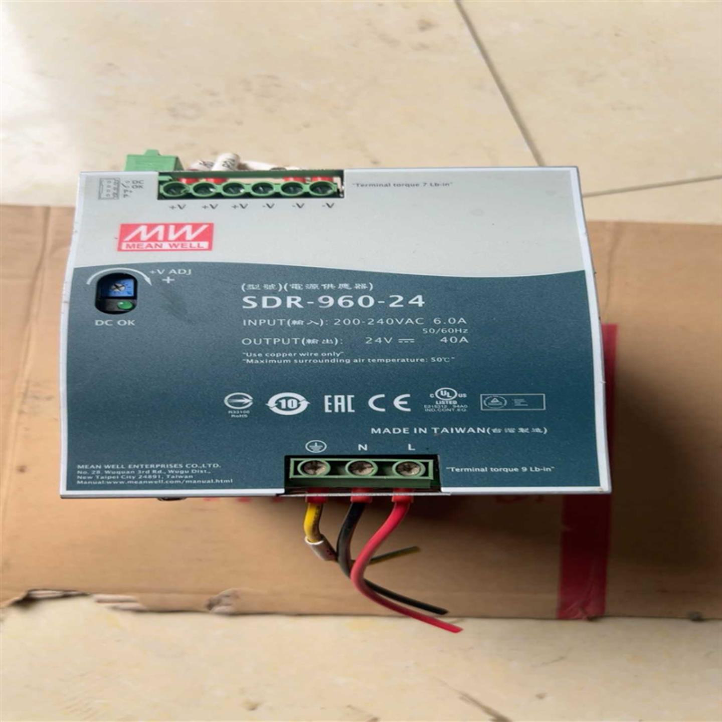 议价明纬SDR-960-24导轨式开关电源输出40A成色如图