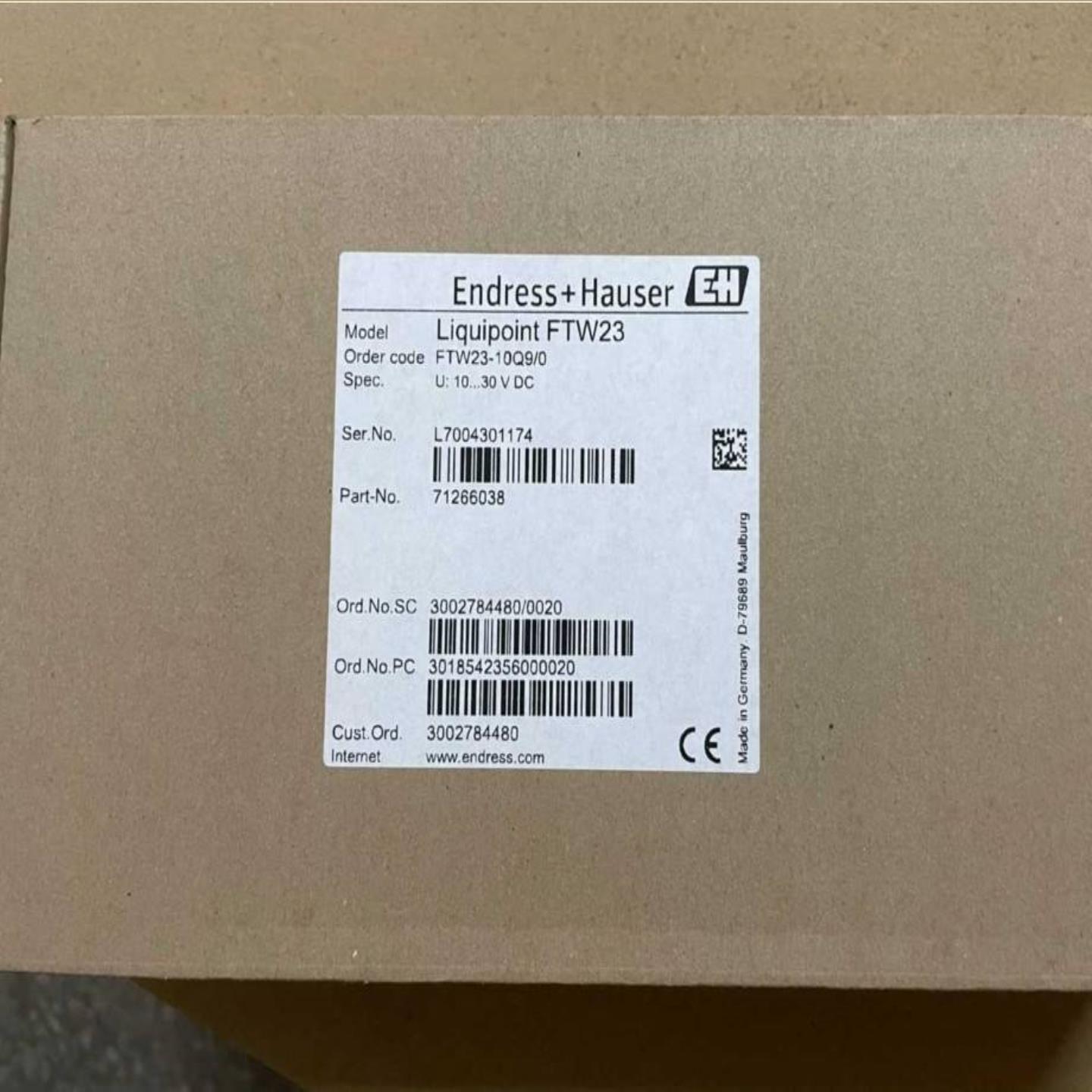 配件FTW23-AA4NWVJ德国E+H音叉开关议价