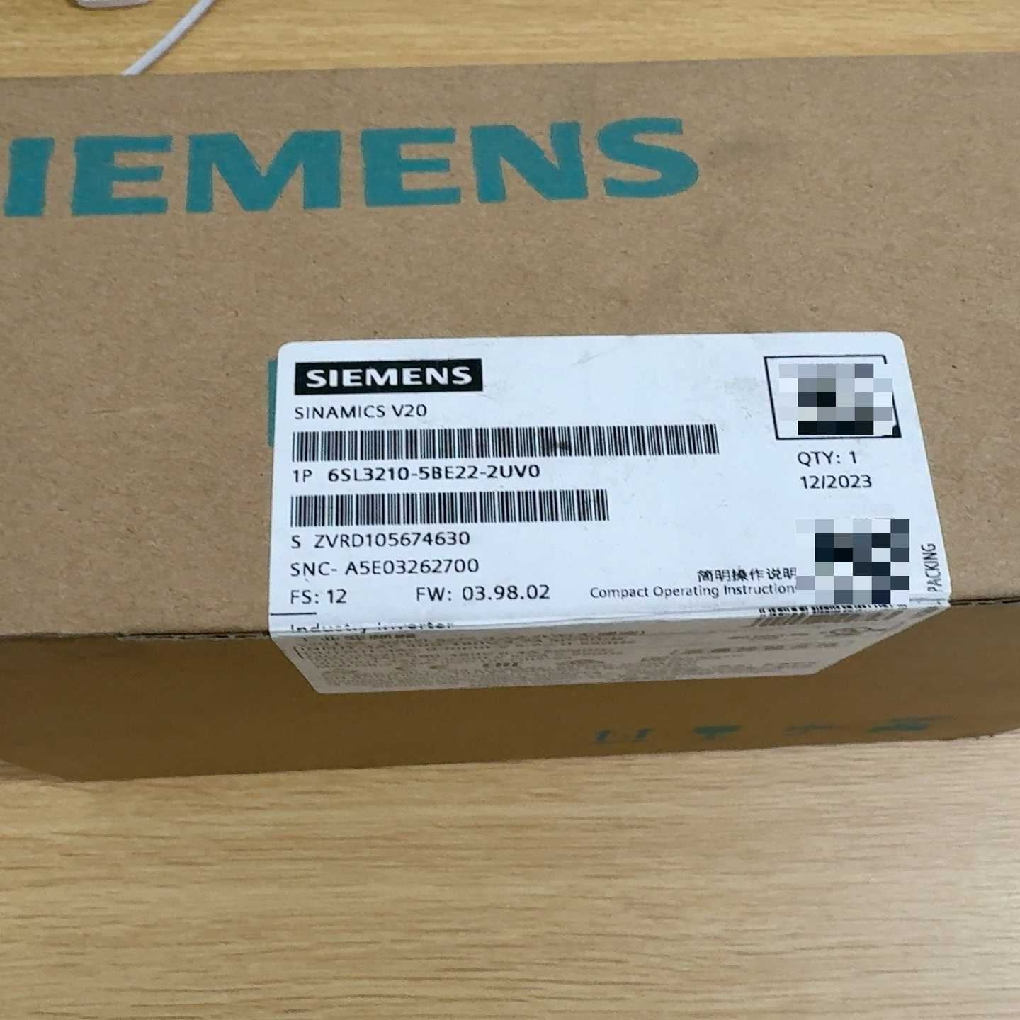 西门子V20变频器6SL3210-5BE22-2UV02.-议价