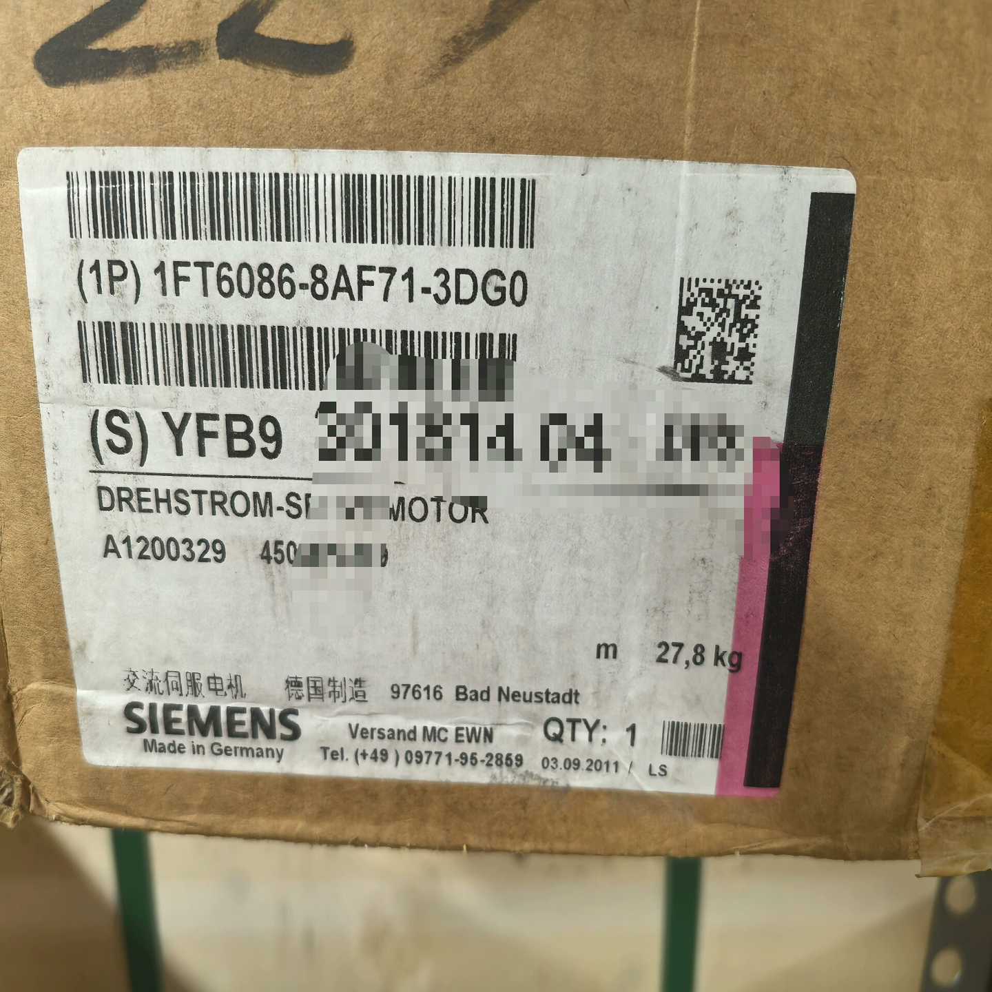 询价1FT6086-8AF71-3DG0原标电机