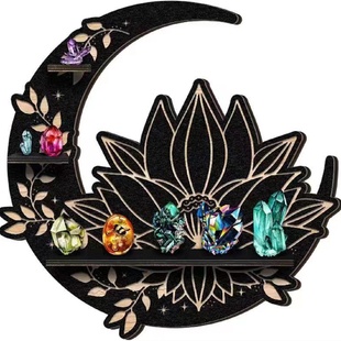 CatWallCrystalShelf黑猫墙水晶架子客厅置物架墙壁木制挂饰