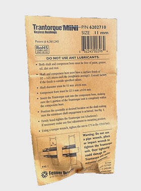 NEW FENNER DRIVES 6202710 Trantorque MINI 11mm KEYLESS BUSHI
