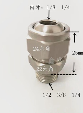 厂家直销155系列304不锈钢万向可调球形接头NJMS带喷嘴管