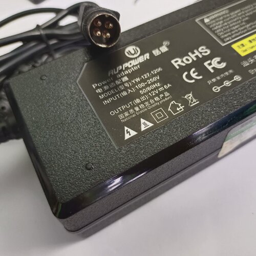 适用巨鲨JUSHA-M21液晶显示器电源适配器12V5.6A6A圆口四针电源线