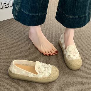 渔夫鞋女2025新款春秋女鞋子网面透气网鞋百搭爆款休闲玛丽珍单鞋