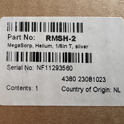 配件安捷伦RMSH2大容量通用捕集阱氦气18300psig黄铜接头议价