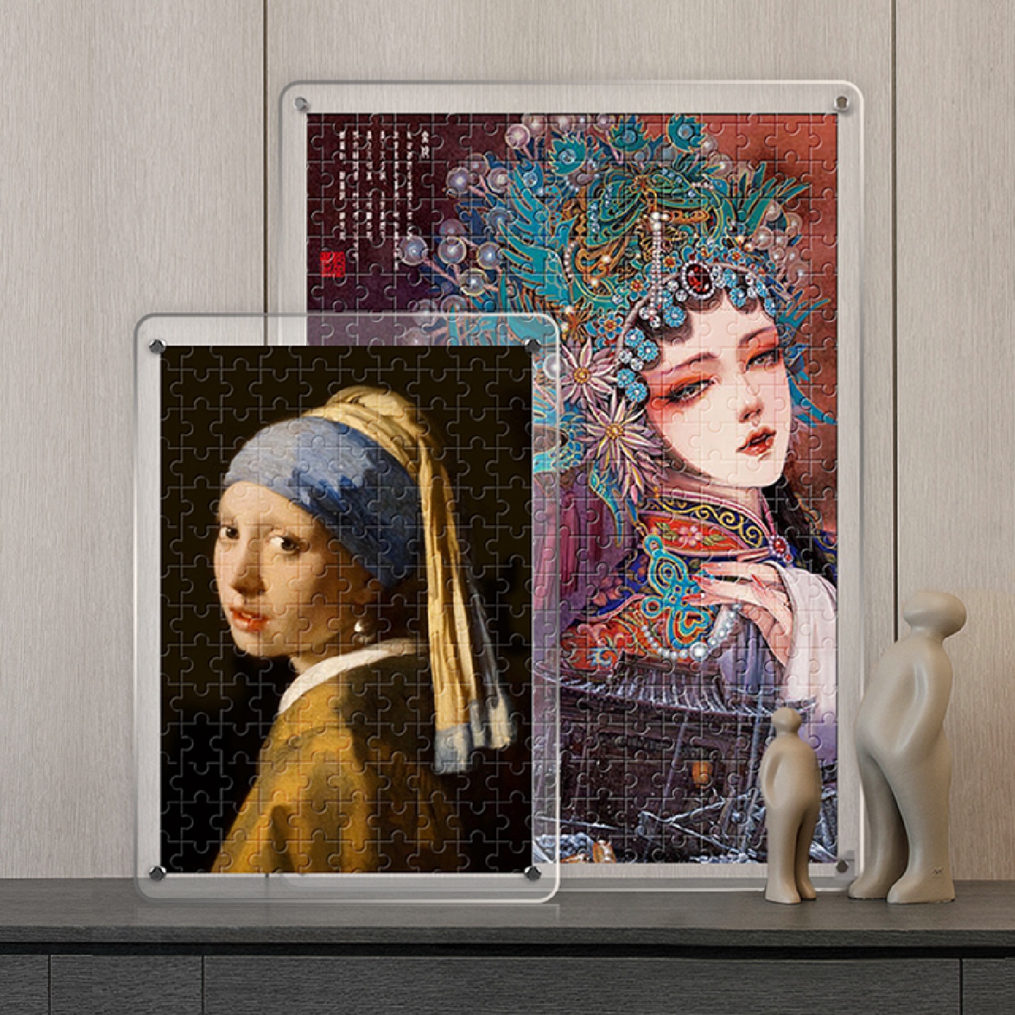 冬灯拼图裱框相框框架Galison节日之夜500画框块拼图框1000片边框