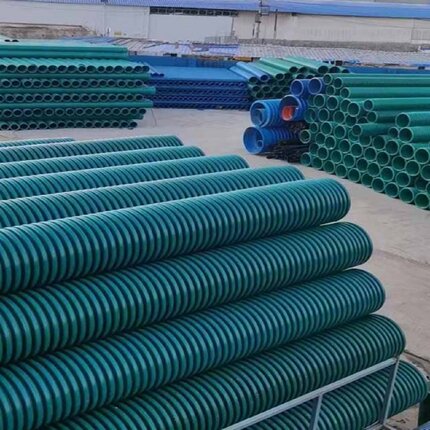 hdpe双壁波纹管dn300sn8双臂雨污水排水管钢带增强螺旋管井筒管
