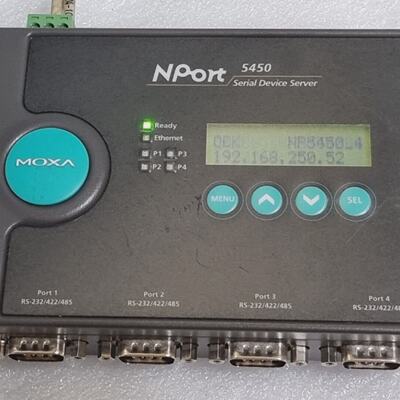 MOXA NPort 5450 REV 1.3.2 Serial Device Server POWER ON TEST