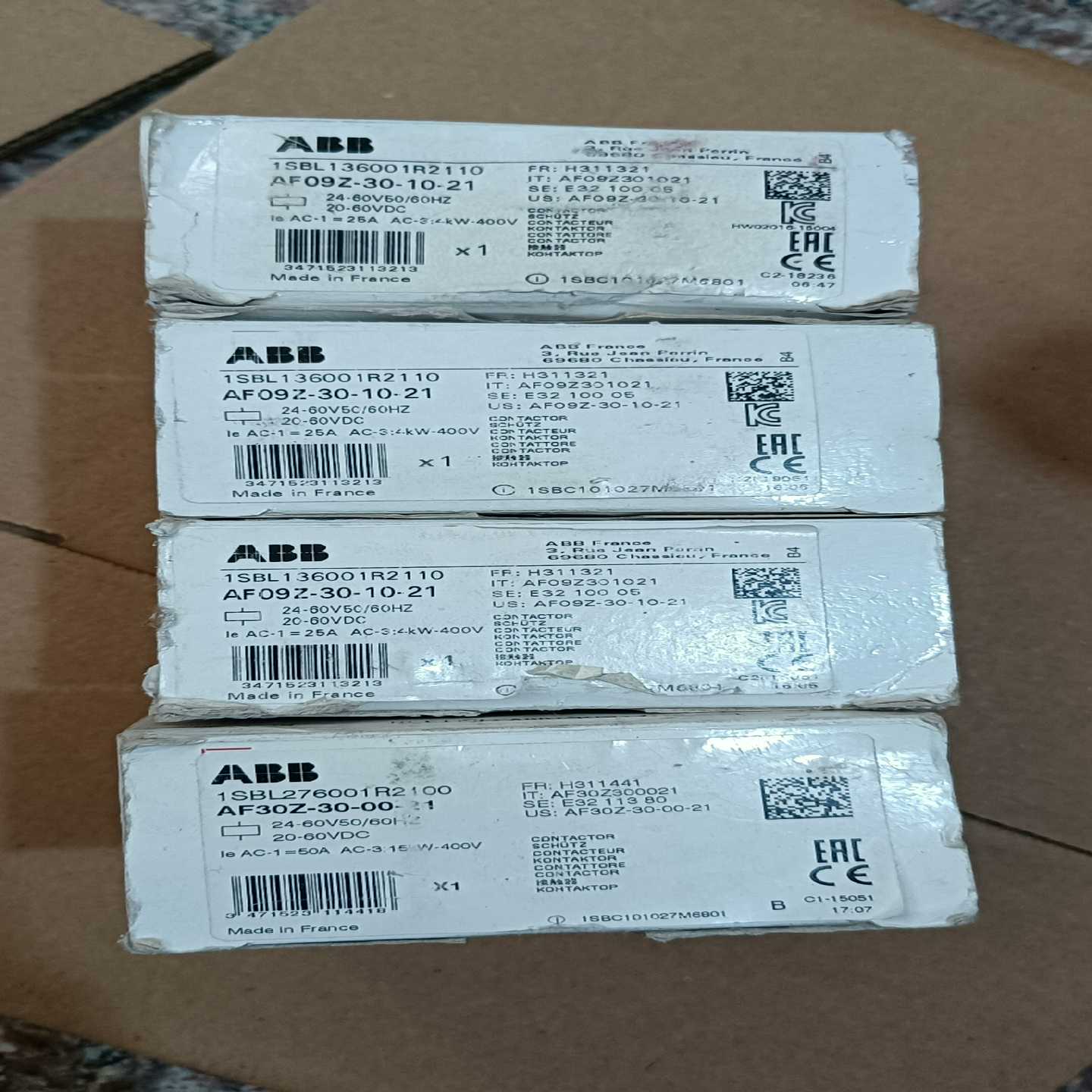 班美萝全新ABB接触器AF09Z-30-10-21有3只，AF30--议价商品