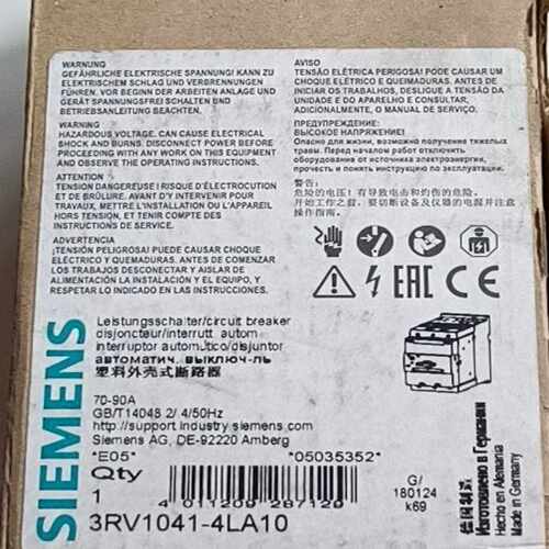 塑料外壳式断路器3RV1041-4LA1090A顺丰发询价