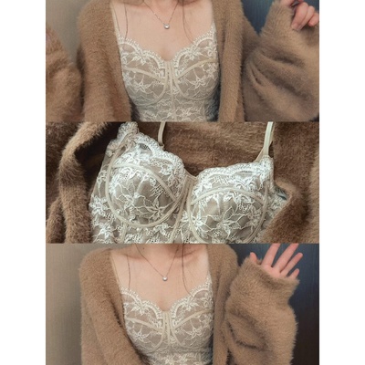 Charmtine同款秋冬钓系穿搭 蕾丝内搭王 内里磨毛 一体式胸垫上衣