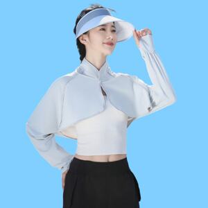 2025新款防晒衣女夏凉感立领空调衫电动车开车防晒斗篷披肩小外套