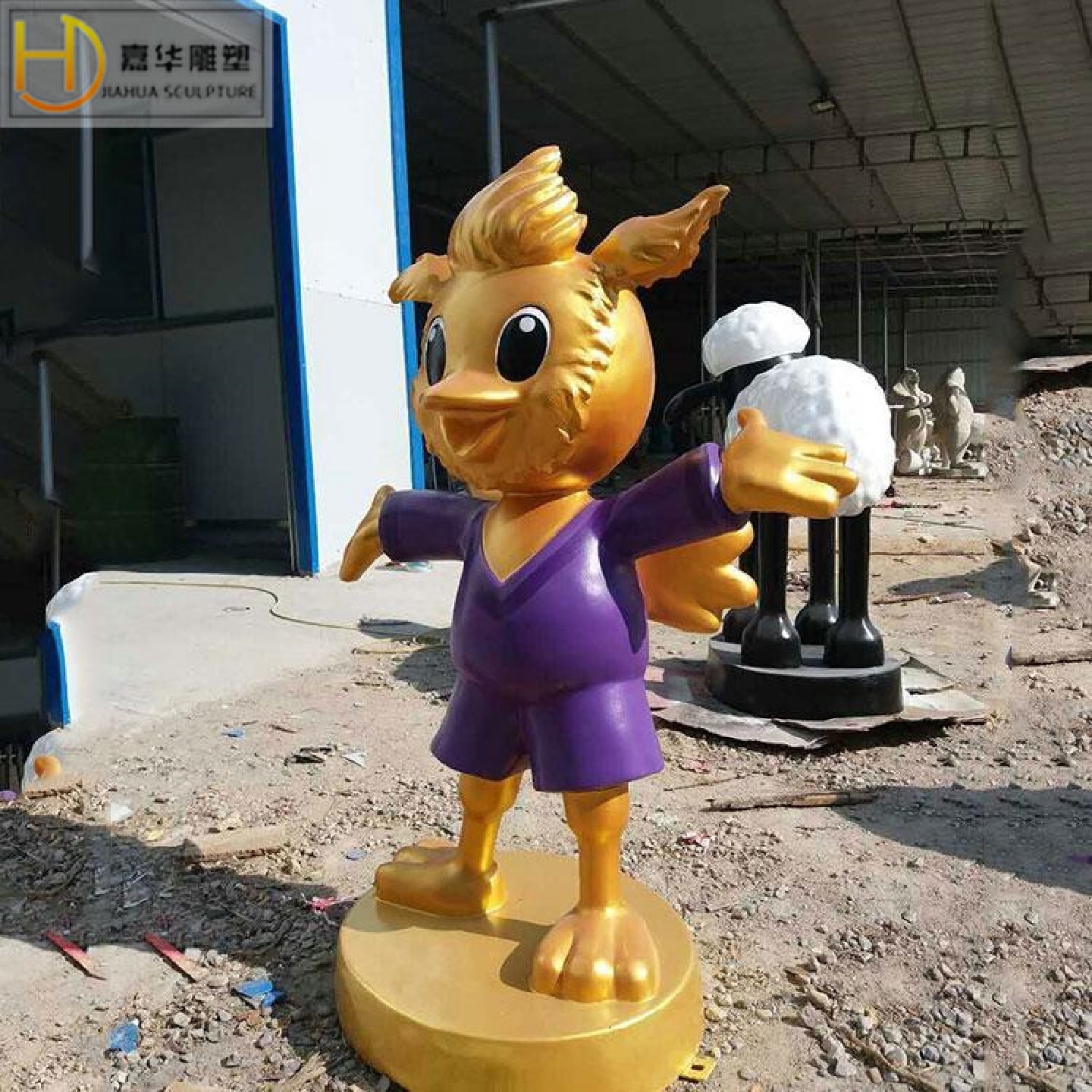 玻璃钢卡通雕塑动漫人物彩绘吉祥物模型制作大型落地美陈摆件