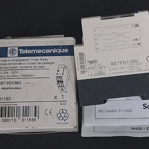 NIB TELEMECANIQUE RE7 PD13BU PULSEON ENERGISTION TIMER RELAY