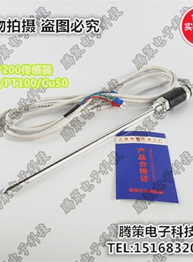 WRET-10/WZP-187型E/K型热电偶Cu50/PT100热电阻探头7200探杆式