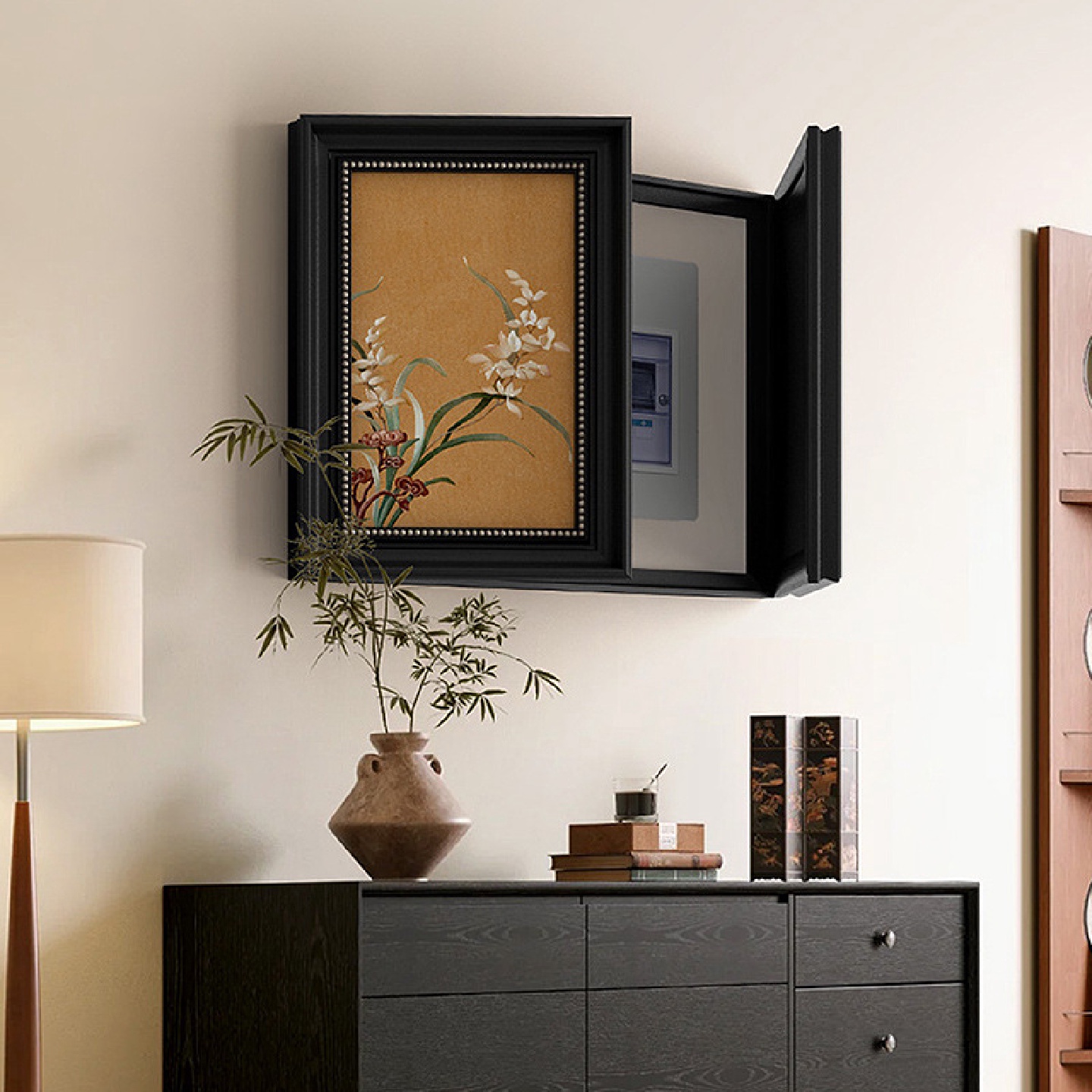 法式中古高级感入户电表箱装饰画开关配电箱餐厅遮挡2024新款挂画