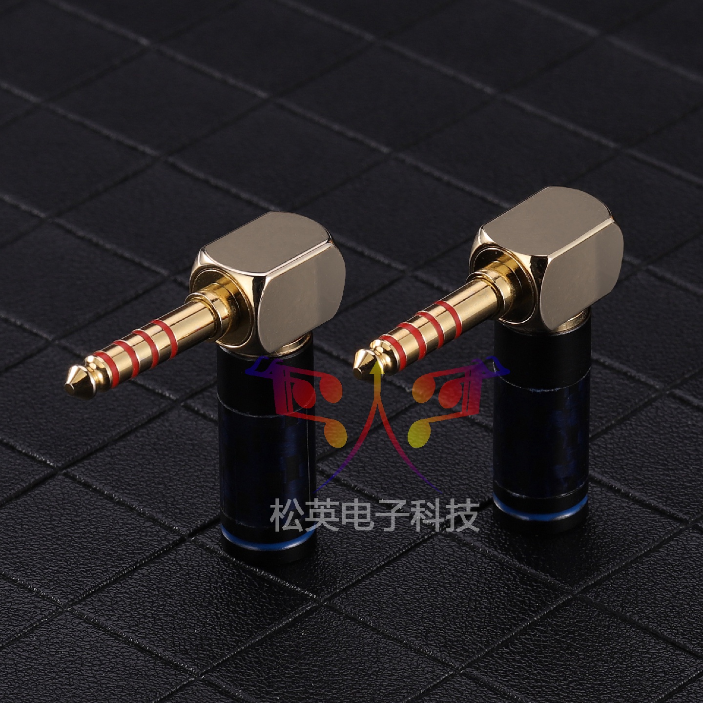 创雅宏 索尼4.4弯头 4.4平衡五级插头 黑砖金砖耳放插头