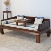 新中式 老榆木贵妃榻推拉床塌彷古客厅罗汉床白胚白茬明清沙发床榻