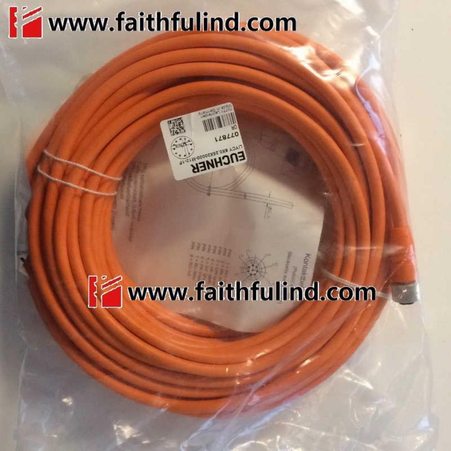 Euchner 077871 安士能连接线 C-M12F08-08X025PV200-GA