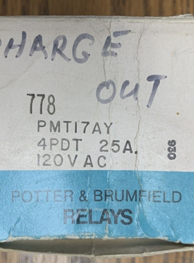 POTTER & BRUMFIELD 778 PMT17AY 120 VAC  **NEW IN BOX-GUARANT