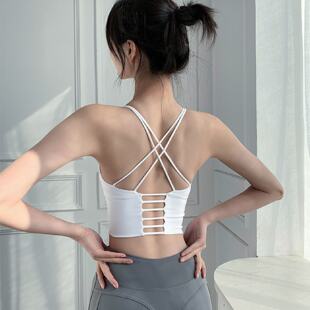 运动内衣女防震聚拢带胸垫健身美背背心防下垂可外穿瑜伽文胸套装