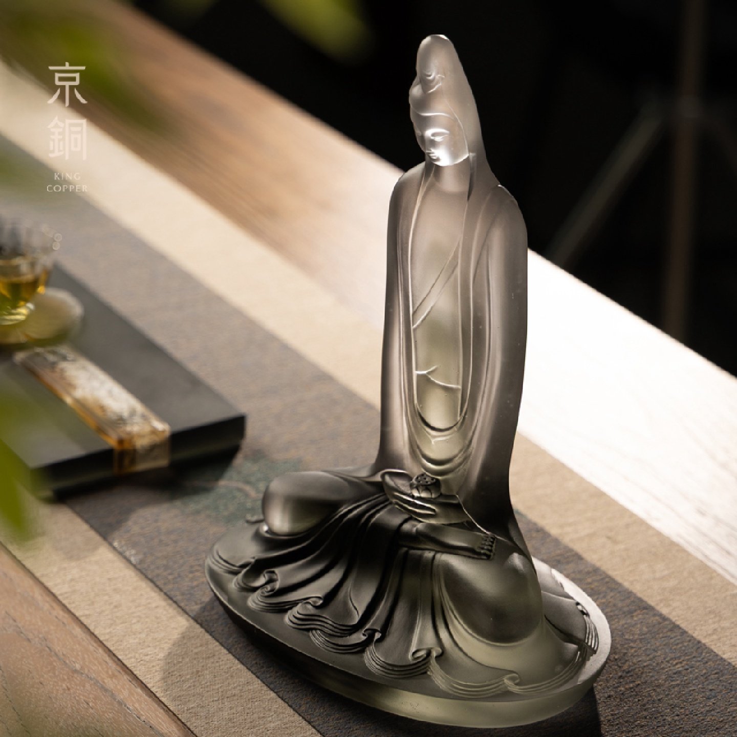 京铜琉璃观音佛像桌面摆件玄关客厅装饰品轻奢高档办公室茶桌上的,家居饰品,装饰摆件,淘宝优惠券,粉丝福利购,淘宝优惠卷