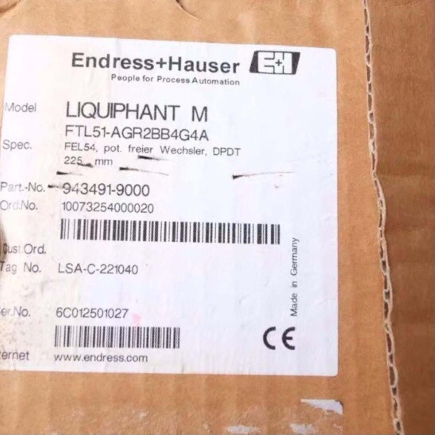 E+H FTL51-AGR2BB4G4A 恩德斯豪斯物位~询价