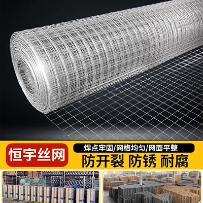 热镀锌抹灰电焊网烟道加固防裂钢丝网粉墙挂网建筑工地砌墙铁丝网