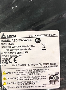 台达伺服驱动器ASDE30421E-议价