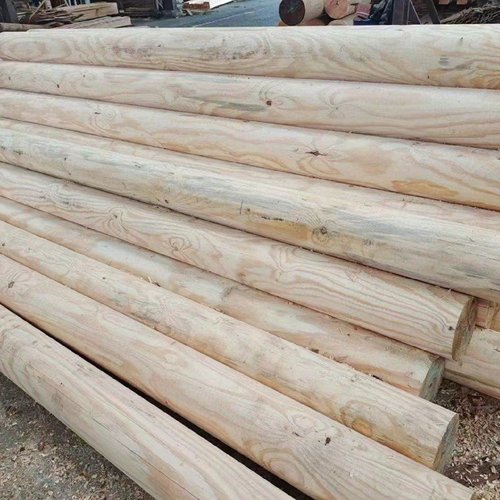 户外樟子松木柱子碳化圆柱实木立柱圆木柱圆木棒原木杉木柱