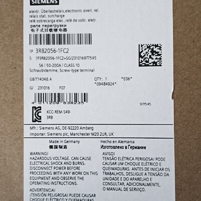 议价西门子3RB2056-1FW2电子式重载继电器3RB2056-1FC2 3RB20561F
