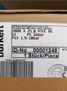 配件2000A250 PTFE burkert宝德气动角座阀0001248议价
