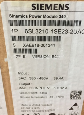 议价6SL3210-1SE23-8UA0西门子S120 变频器 功率模块6SL32101SE23
