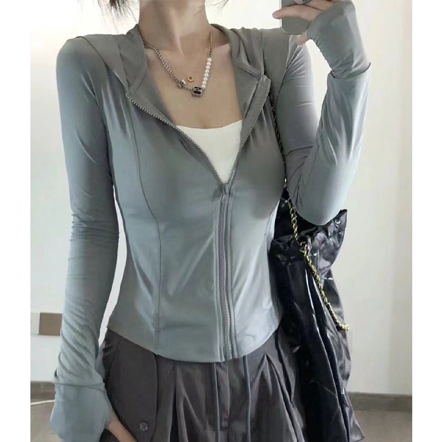 灰色冰丝防晒衣女款夏季防紫外线防晒服2026新款户外开衫外套上衣