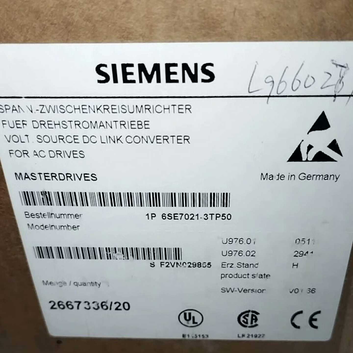 6SE7021-3TP50驱动器未拆封询价