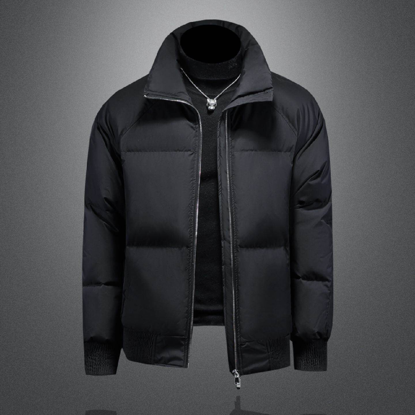 立领休闲羽绒服男年冬季新款白鸭绒短款保暖加厚大尺码外套潮潮男