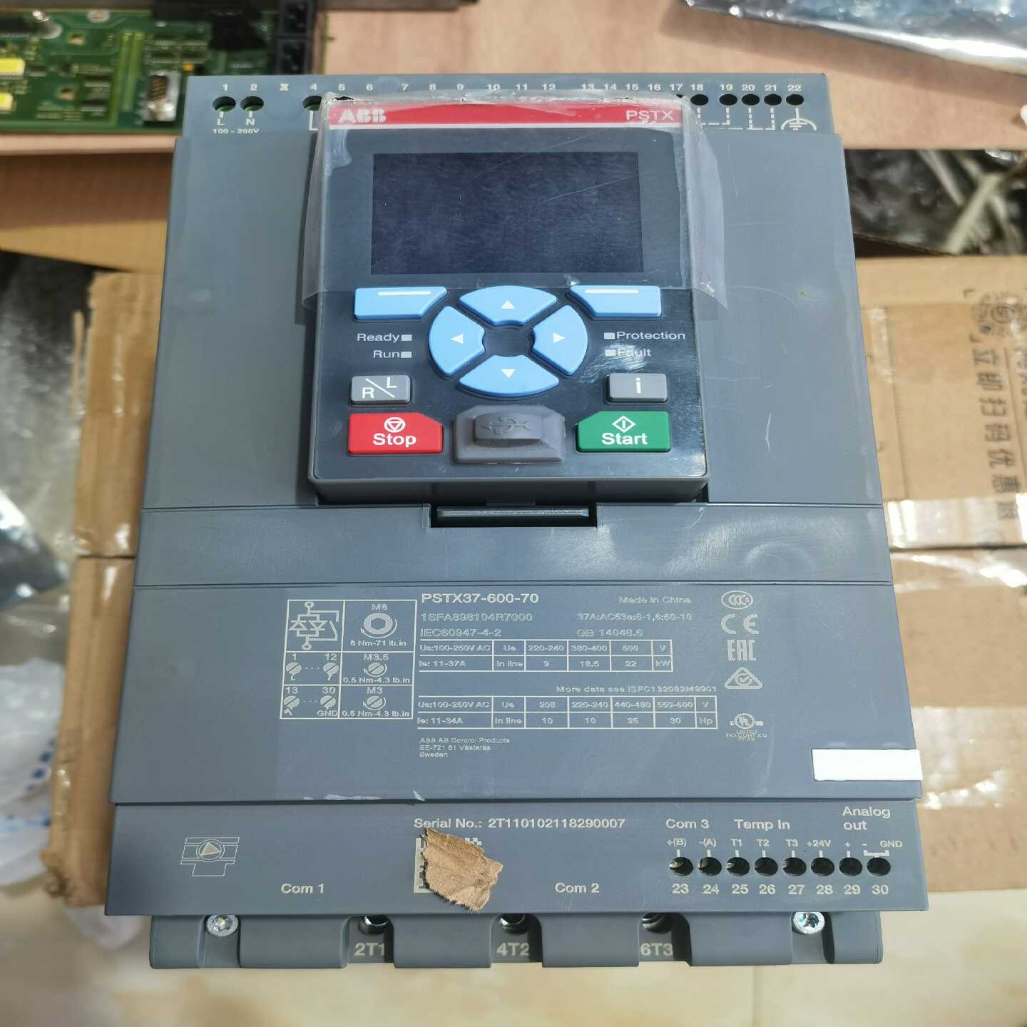 询价ABB软启动器，PSTX37-600-70，成色好，装柜