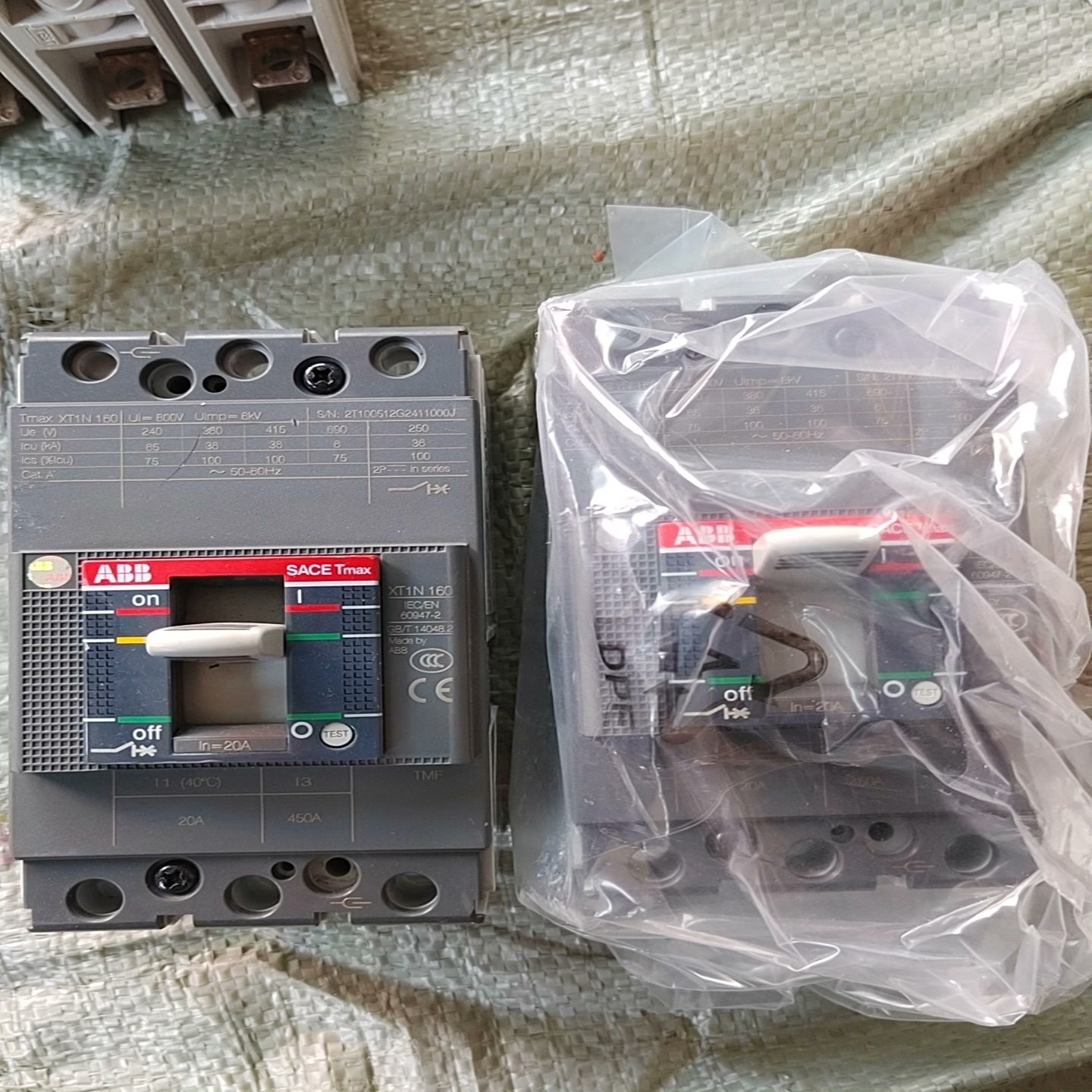 议价ABB断路器XTN160TMF20/450FF3P，有