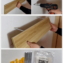 墙上置物架一字墙面隔板电视背景挂置物板搁板墙壁架子上墙板木板
