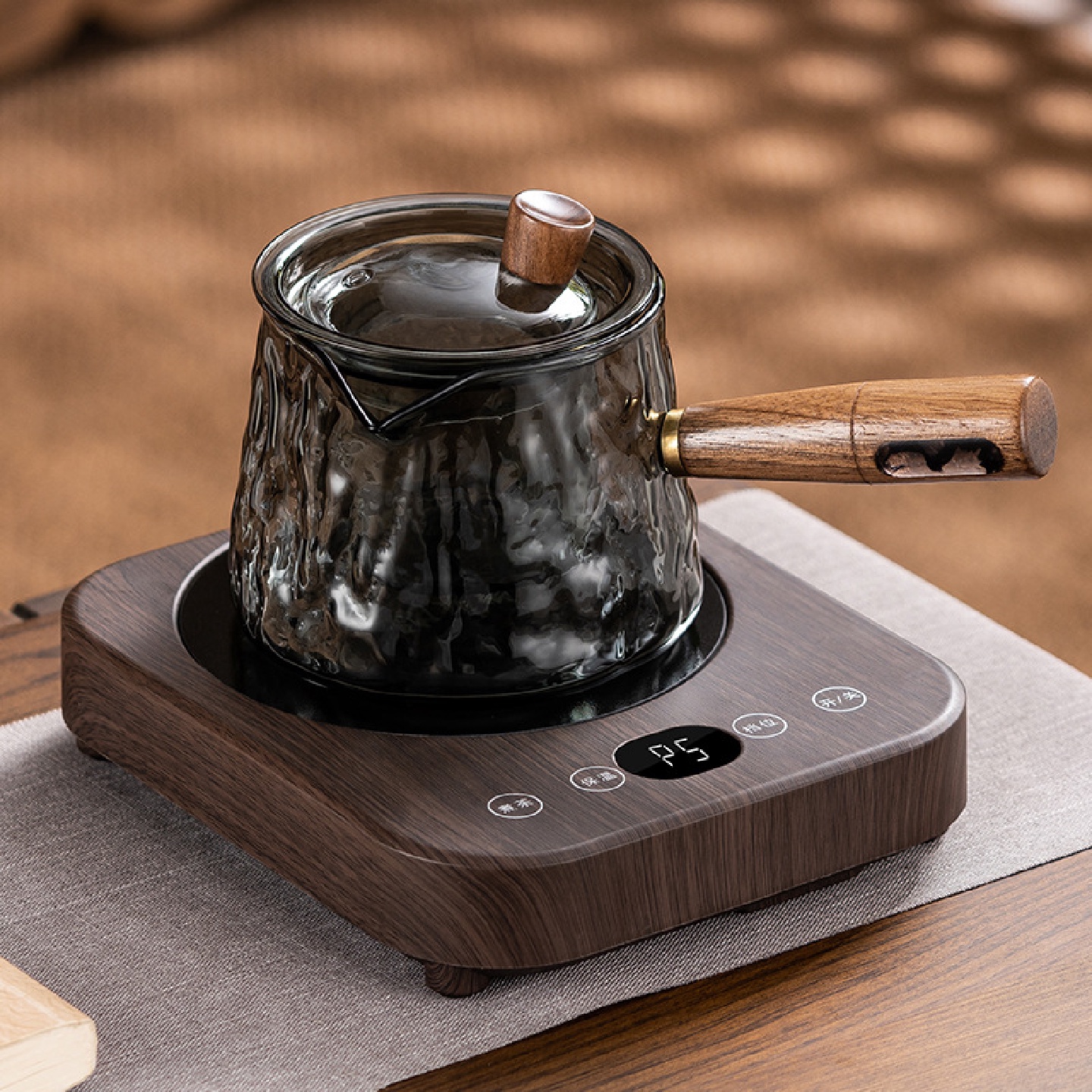 侧把玻璃茶壶耐高温加厚家用电陶炉煮茶壶耐热过滤泡茶器茶具套装