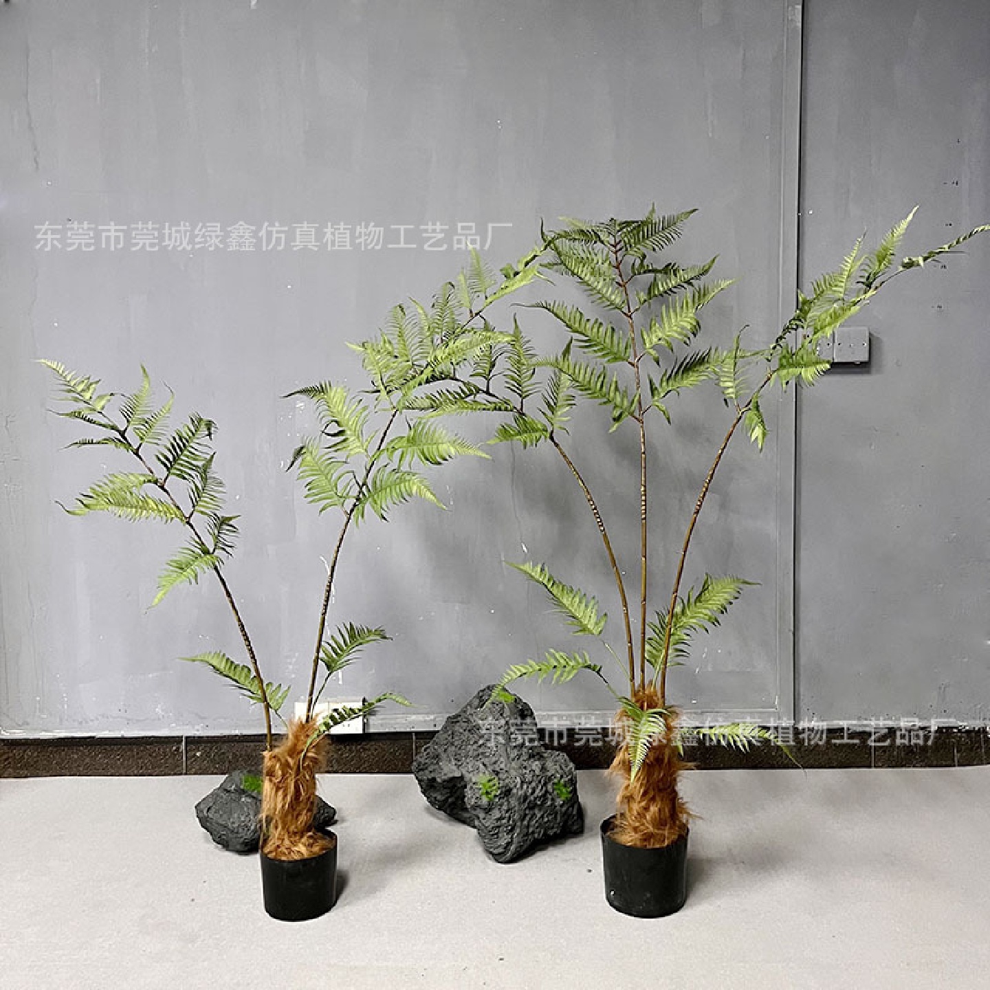 软装造景仿真猴头蕨类盆栽仿真金丝猴蕨室内落地装饰品假植物绿植