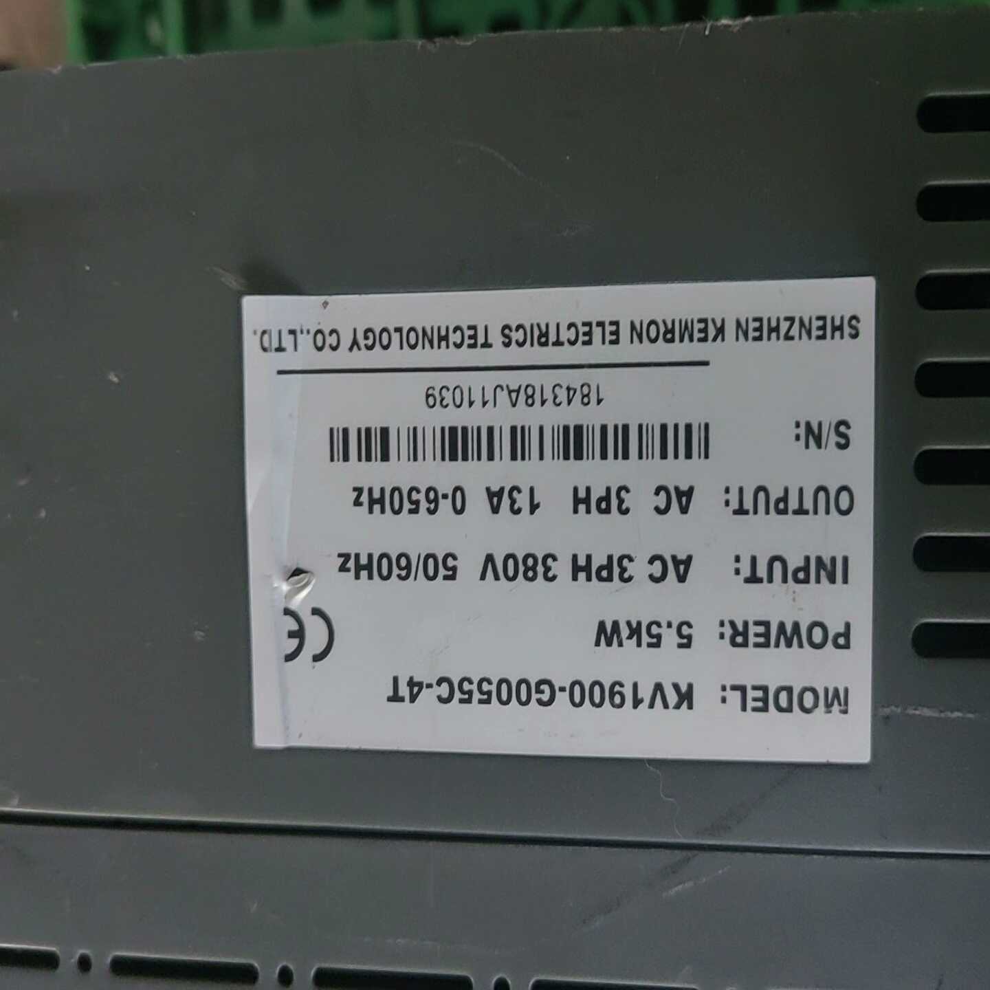 议价科姆龙变频器：KV1900-G0055C-4T一台，实物拍摄