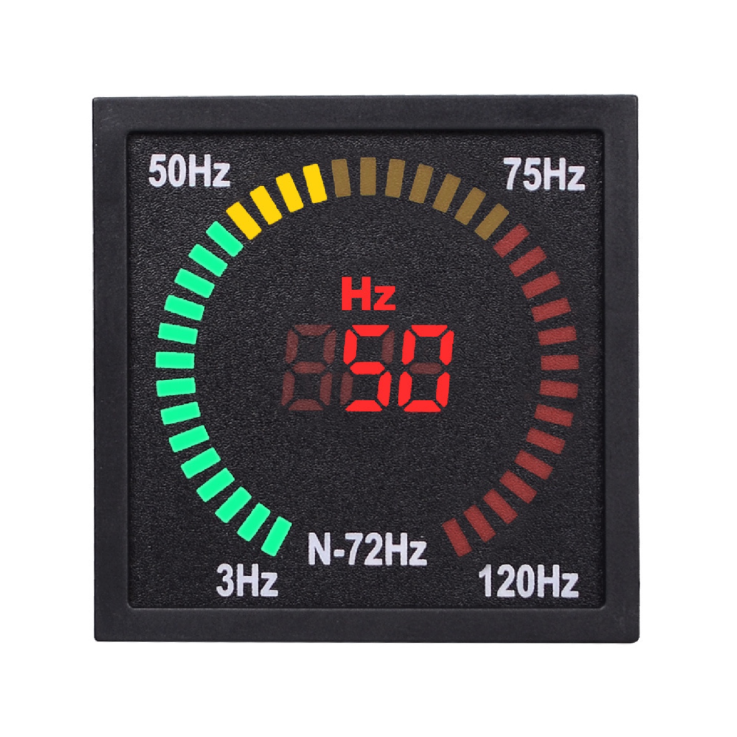 N-72HZ交流频率信号指示灯72方形转盘LED数显Hz频率表头3-120Hz