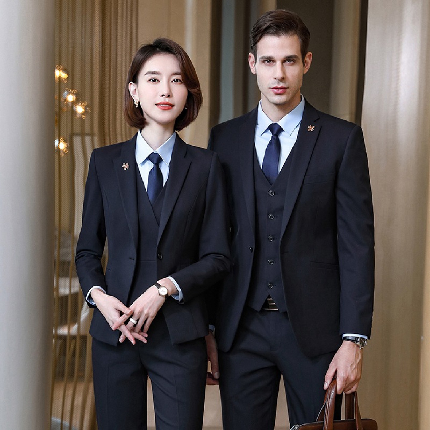 汽车销售房产中介学校老师教师行政工作服职校校服秋男女西服套装