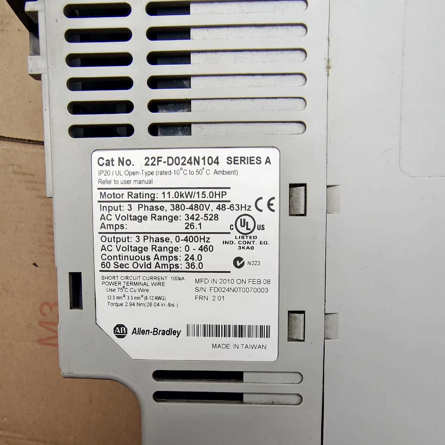 AB罗克韦尔变频器22F-D024N10411kw询价