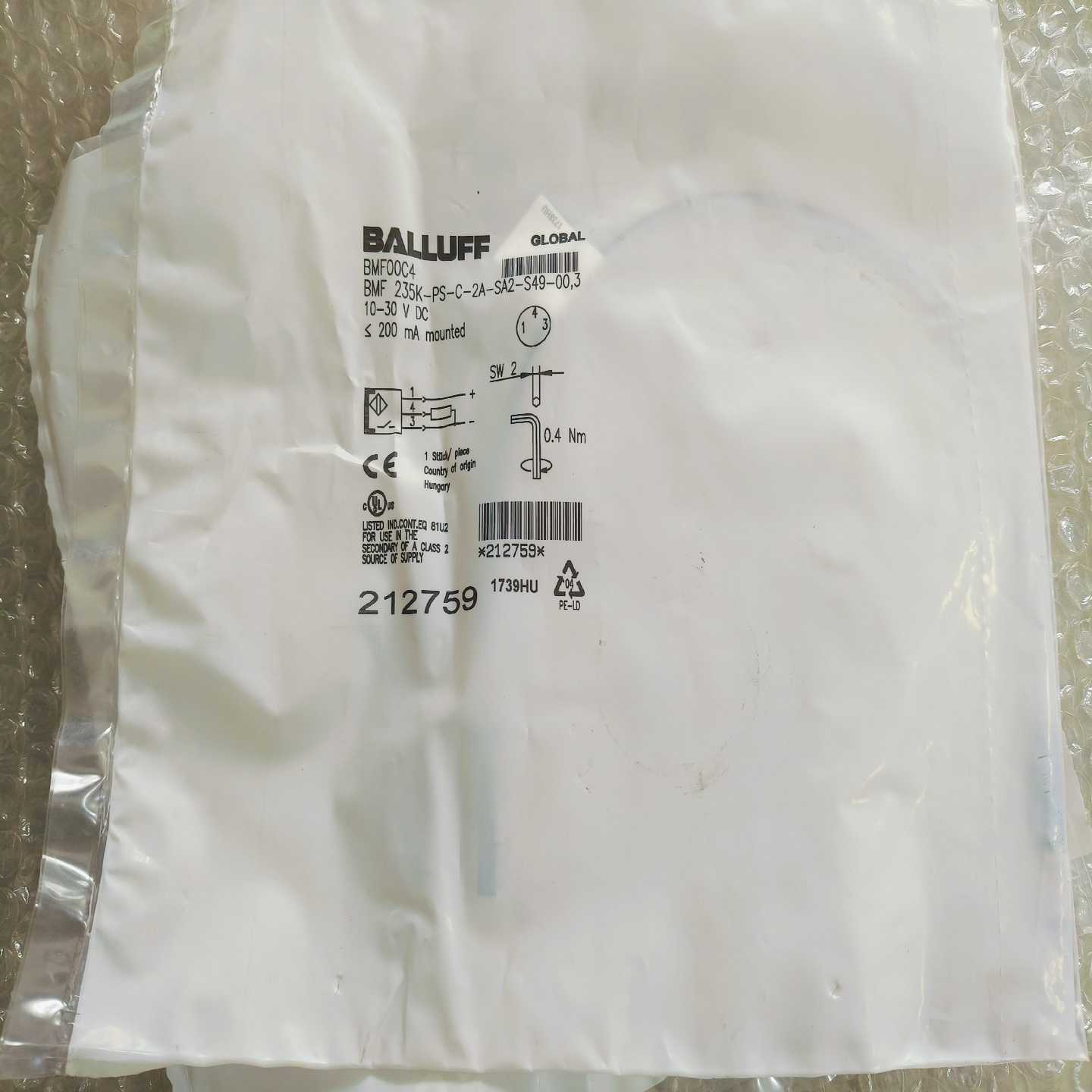 巴鲁夫BMF235K-PS-C-2A-SA2-S（零零电子）