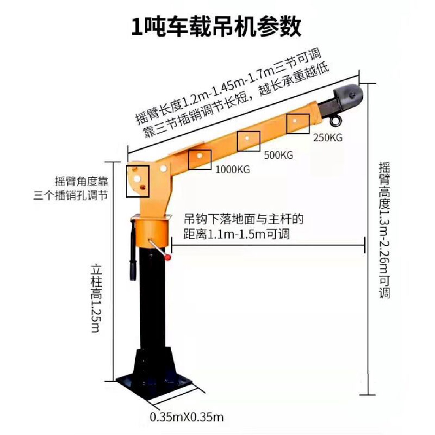 车载吊机12V24V卡车货车吊机小型电动葫芦吊机220伏起重随车吊机